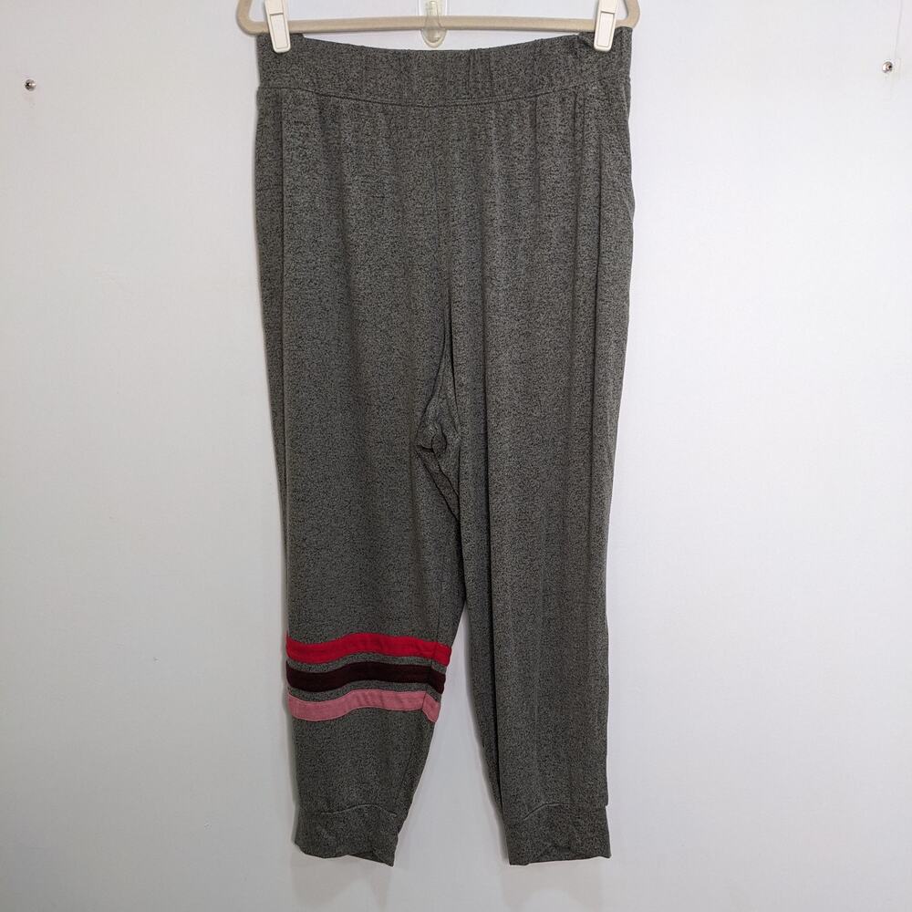Lane Bryant Cacique Womens 3X 22/24 Pajama Pants Stripe Gray Holiday